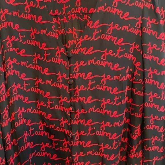 Milly L’amour Black and Red Women's Top- size 10 - Picture 6 of 9